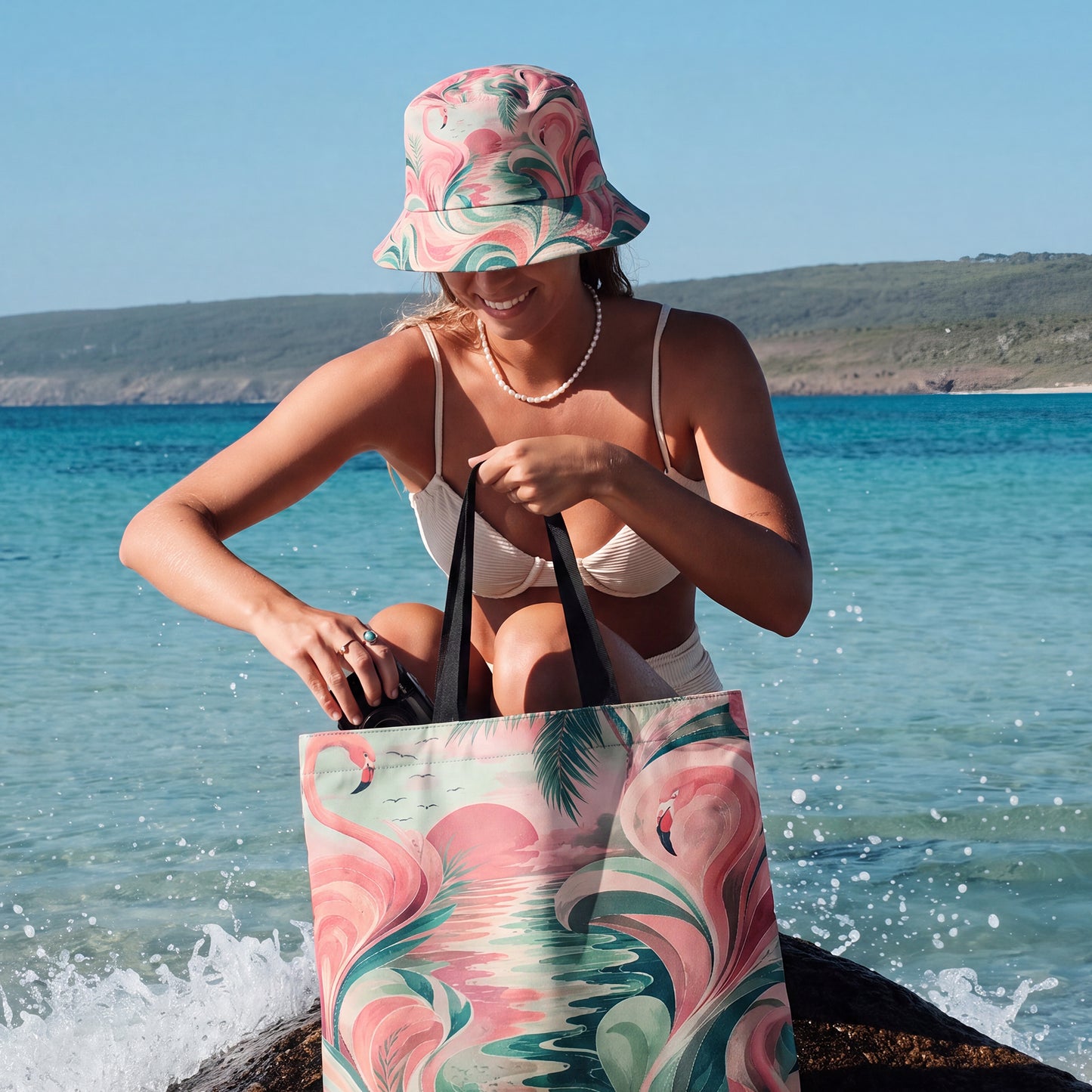 flamingo tote bag