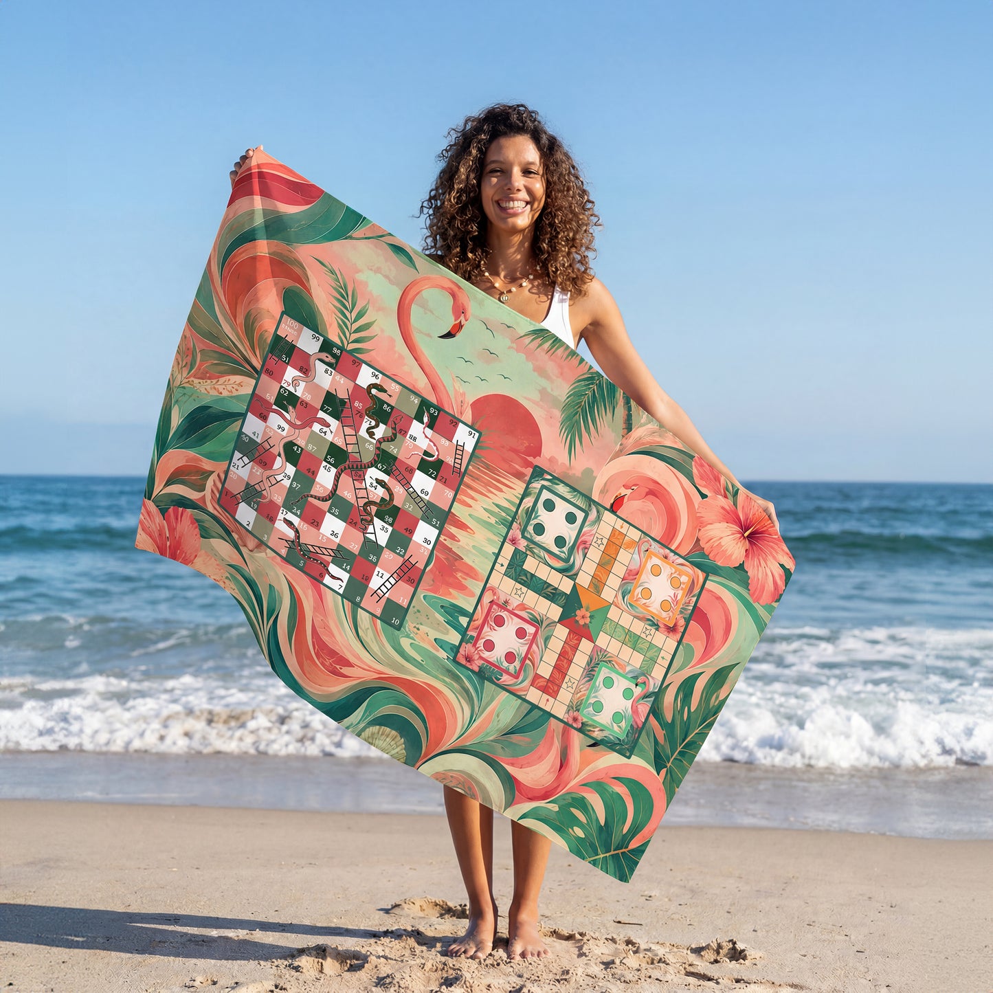 Flamingo beach mat (ludo Edition)